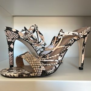 Faux Snake Skin Strappy Sandals